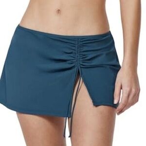 Gottex Tutti Frutti Side Slit Skirt Bathing Suit Cover 8 Teal